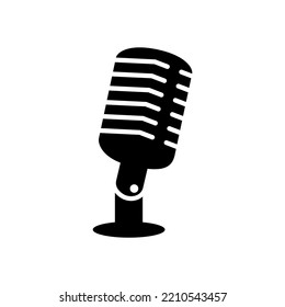 Microphone vector icon isolated on white background. podcast icon vector. Voice vector icon, Record. Microphone - recording Studio Symbol. Retro microphone icon