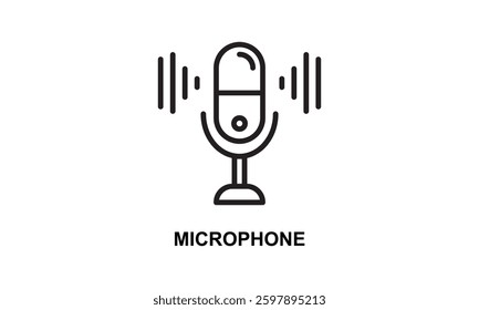 Microphone Vector Icon Isolated On White Background