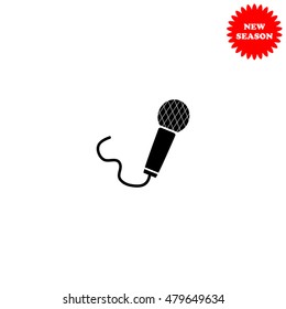 Microphone vector icon isolated on white background.