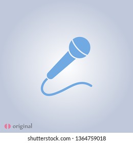 A microphone  vector icon. Karaoke microphone icon. Broadcast  mic sign .