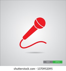 A microphone  vector icon. Karaoke microphone icon. Broadcast  mic sign .