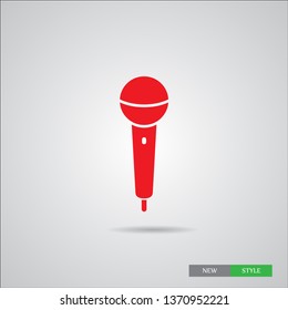 Microphone  vector icon. Karaoke microphone icon. Broadcast mic sign .
