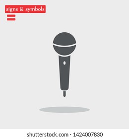 Microphone  vector icon. Karaoke microphone icon. Broadcast mic sign .