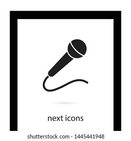 A microphone vector icon. Karaoke microphone icon. Broadcast mic sign .