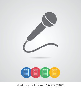 A microphone vector icon. Karaoke microphone icon. Broadcast mic sign .