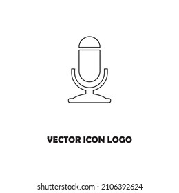 microphone vector icon logo illustration
