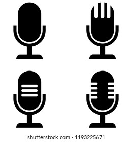 Microphone vector icon, logo on a white background