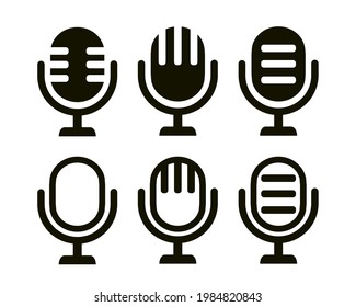 Microphone vector icon, logo on a white background