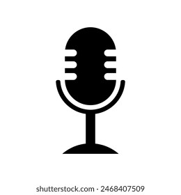 Microphone vector icon, logo on a white background