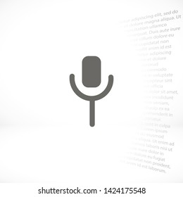 microphone vector icon  , Lorem ipsum Flat design