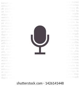 microphone vector icon  , Lorem ipsum Flat design