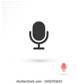 microphone vector icon  , Lorem ipsum Flat design