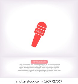 Microphone vector icon , lorem ipsum Flat design