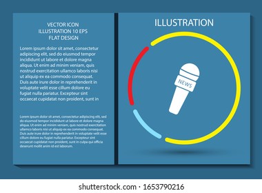 Microphone vector icon , lorem ipsum Flat design