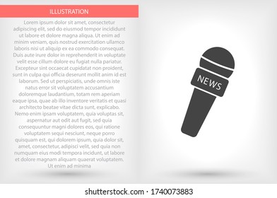 Microphone vector icon , lorem ipsum Flat design
