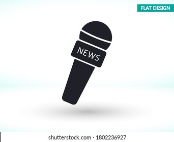 Microphone vector icon , lorem ipsum Flat design