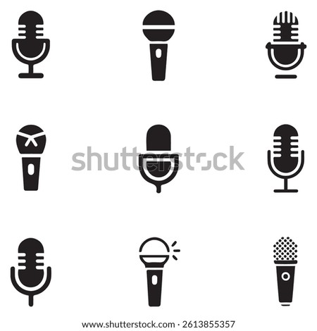 Microphone vector icon, mic symbol. Modern, simple flat Vector Black silhouettes illustration for web site or mobile app. with white background