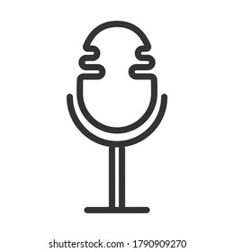 Microphone Vector Icon. Microphone Mono Line Vector Icon. 