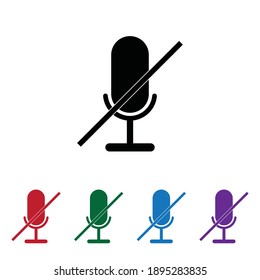microphone vector icon, no microphone icon flat design