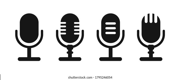 Microphone vector icon on white background