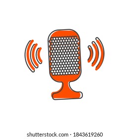 Microphone vector icon on white isolated background.