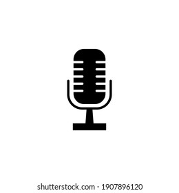 Microphone Vector Icon On White Background. Podcast Icon Vector. Recording Studio Symbol.