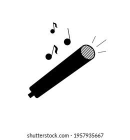 Microphone vector icon on white background.