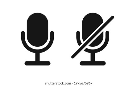 Microphone vector icon on white background