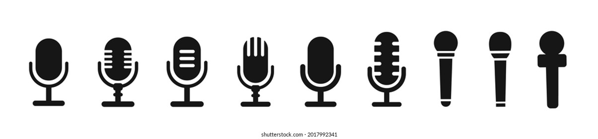 Microphone vector icon on white background