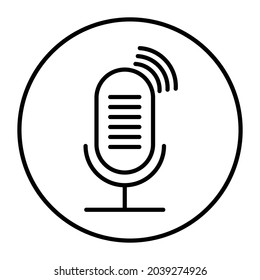 Microphone vector icon on white background