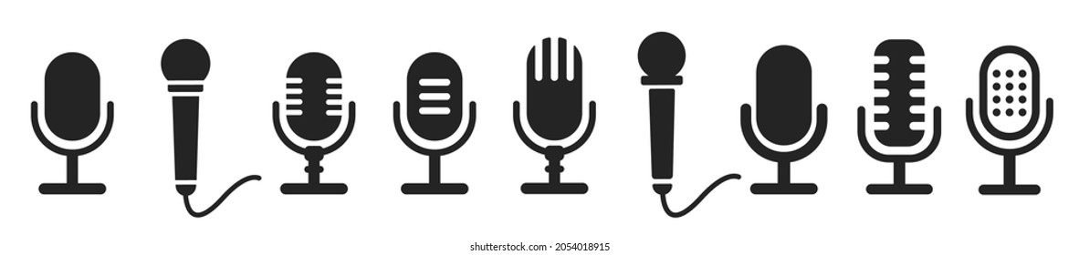 Microphone vector icon on white background