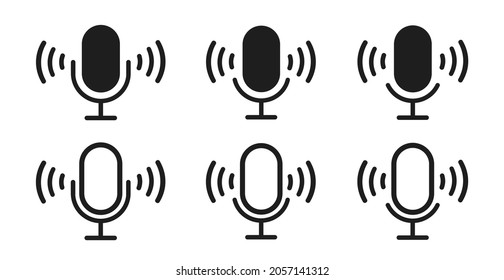 Microphone vector icon on white background