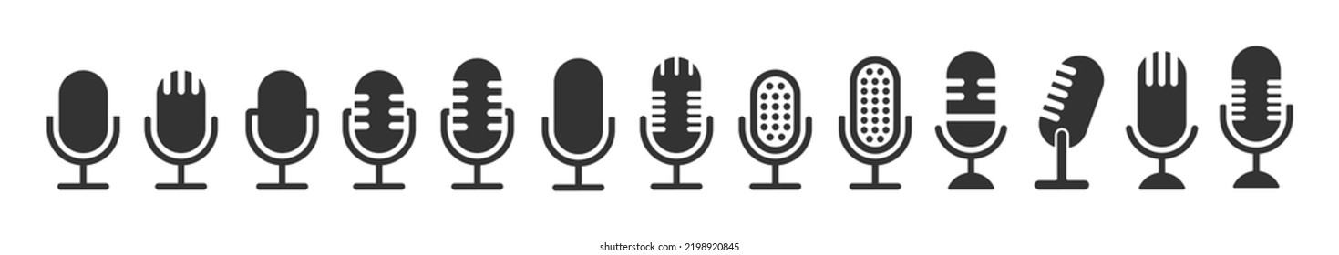 Microphone vector icon on white background