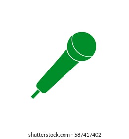 Microphone vector icon on white background. Green icon