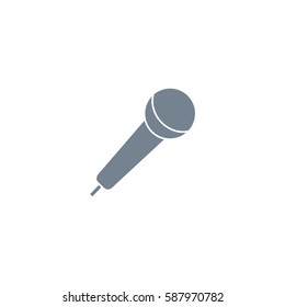 Microphone vector icon on white background. Gray icon