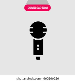 Microphone vector icon, Peace of musical equipment symbol. Simple, modern flat vector illustration for mobile app, website or desktop app  