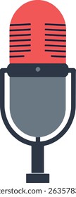 Microphone vector icon for podcast and music colorfull flat design