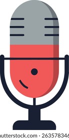 Microphone vector icon for podcast and music colorfull flat design