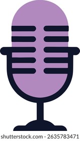 Microphone vector icon for podcast and music colorfull flat design