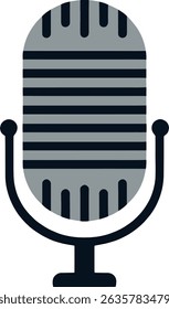Microphone vector icon for podcast and music colorfull flat design