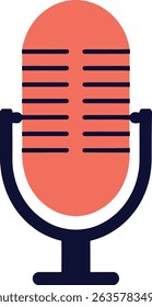 Microphone vector icon for podcast and music colorfull flat design