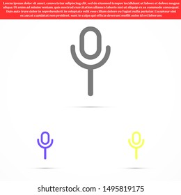 Microphone vector icon. Microphone for recording icon. the Microphone for the Studio icon. Microphone for voice recording. flat design icon.