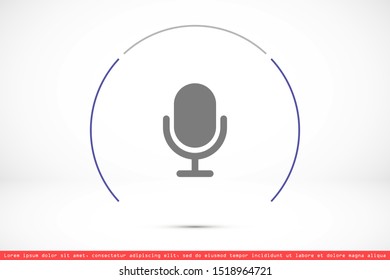 Microphone vector icon. Microphone for recording icon. the Microphone for the Studio icon. Microphone for voice recording. flat design icon.