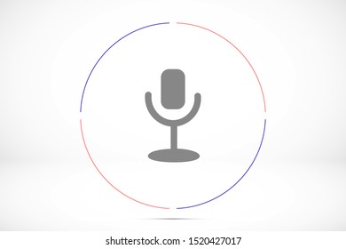 Microphone vector icon. Microphone for recording icon. the Microphone for the Studio icon. Microphone for voice recording. flat design icon.