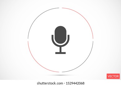 Microphone vector icon. Microphone for recording icon. the Microphone for the Studio icon. Microphone for voice recording. flat design icon.