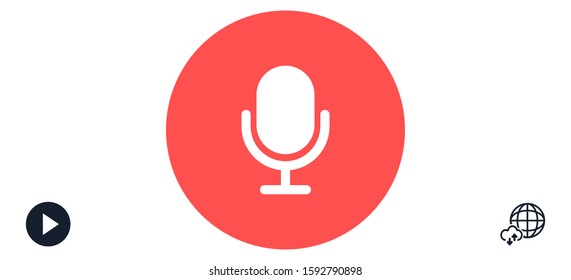 Microphone vector icon. Microphone for recording icon. the Microphone for the Studio icon. 