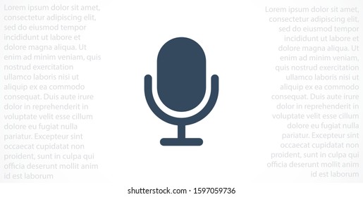 Microphone vector icon. Microphone for recording icon. the Microphone for the Studio icon. Microphone for voice recording. flat design icon.