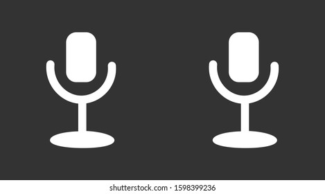 Microphone vector icon. Microphone for recording icon. the Microphone for the Studio icon. Microphone for voice recording. flat design icon.