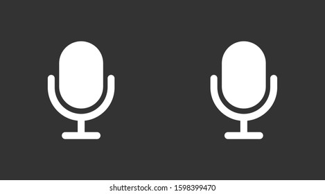 Microphone vector icon. Microphone for recording icon. the Microphone for the Studio icon. Microphone for voice recording. flat design icon.
