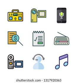 microphone vector icon set